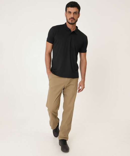 Calça Masculina Slim Sarja Chino Bolsos Marisa
