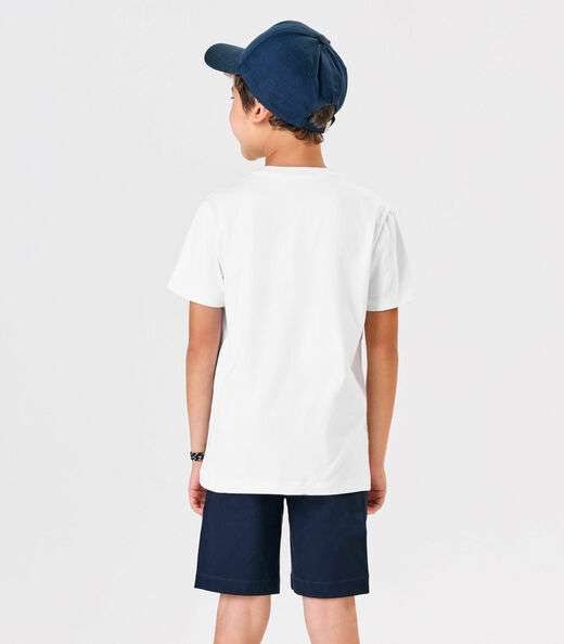 Conjunto Menino Camiseta Com Bermuda Trick Nick Branco