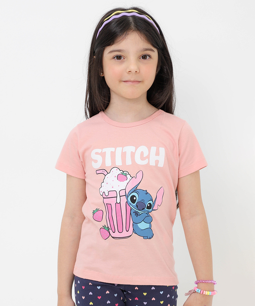 Image_Blusa Infantil Stitch Disney Tam 4 a 10 Rosa