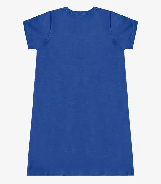 Vestido Feminino Infantil em Molecotton Select Azul
