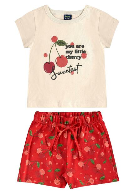 Conjunto Cerejinhas Blusa e Short Bee Loop