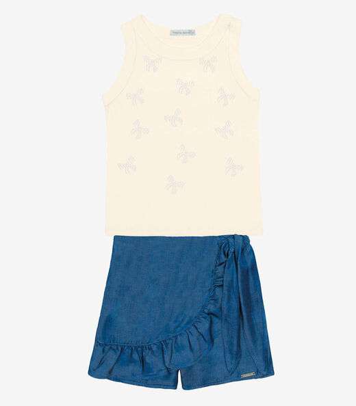 Conjunto Regata Com Shorts Saia Trick Nick Azul