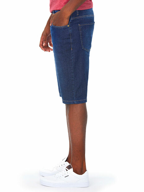 Bermuda Masculina Basica Jeans Escuro Polo Wear