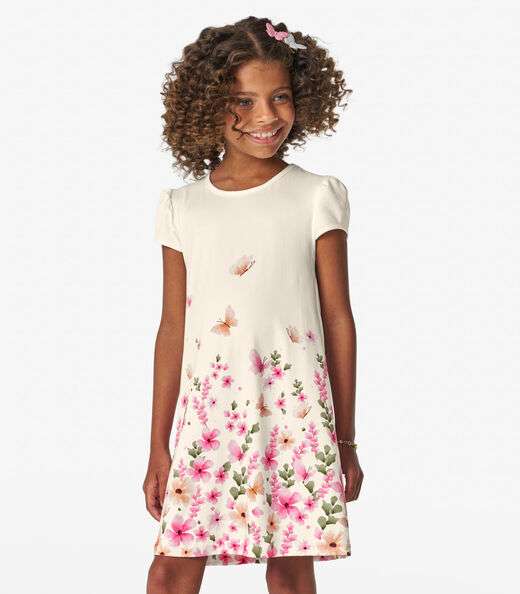 Vestido Infantil em Delicate Trick Nick Off White