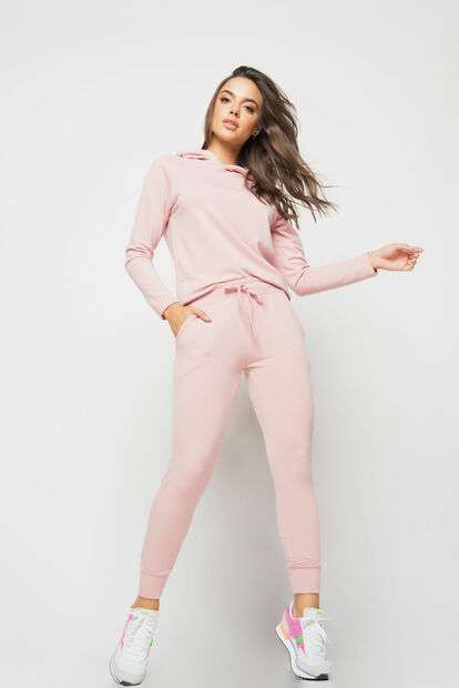 Image_Conjunto  Comfy Com Casaco Capuz e Jogger Moletinho Rosa Salvatore Fashion