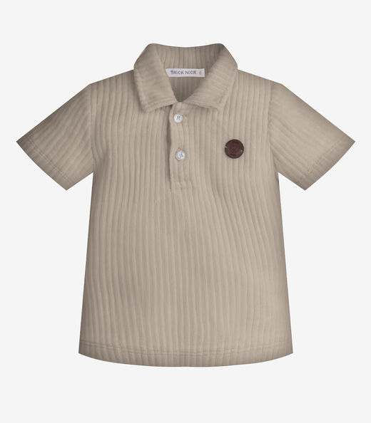 Conjunto Infantil Polo Com Bermuda Trick Nick Bege