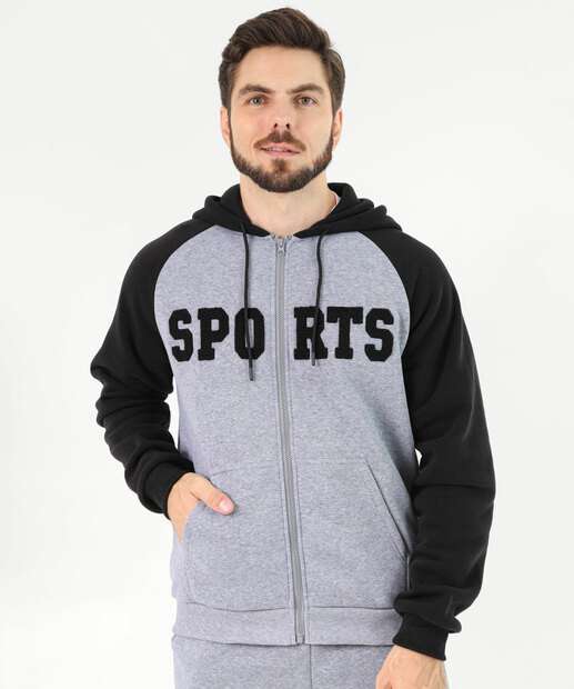 Image_Casaco Masculino Moletom Capuz Marisa Cinza