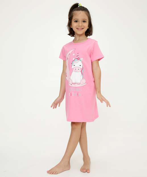 Camisola Infantil Estampa Unicórnio Marisa Tam 4 a 10