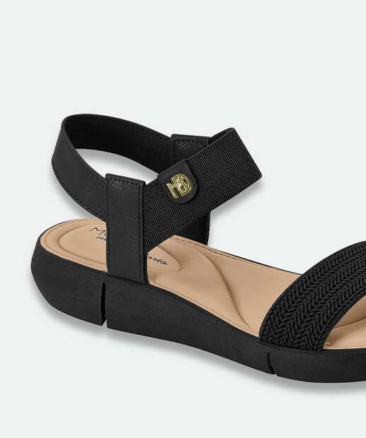 Sandália Feminina Rasteira Tiras Modare Preto