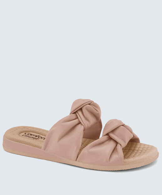 Rasteirinha Feminina Tiras Nó Conforto Comfortflex