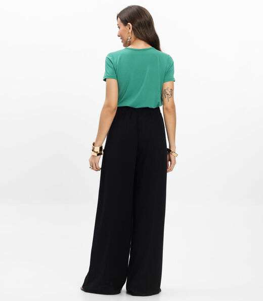 Calça Feminina Pantalona Lisa Select Preto