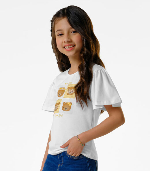 Conjunto Infantil Blusa Com Shorts Trick Nick Branco