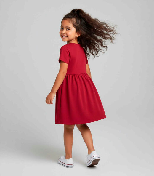Vestido Infantil em Molecotton Select Vermelho