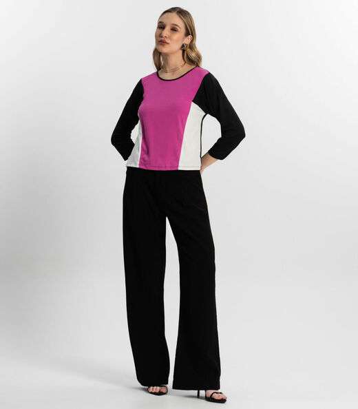 Blusa Manga 7/8 Rovitex Preto