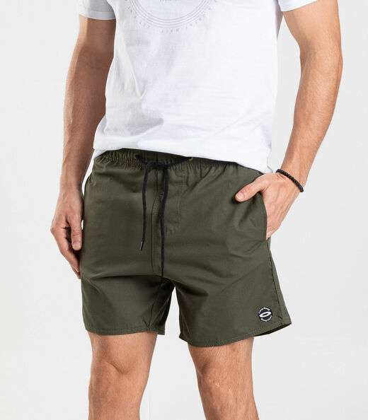 Bermuda Masculina De Microfibra Sarjada Long Bong Verde