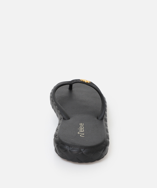 Chinelo Feminino Tiras Textura Meleve Preto