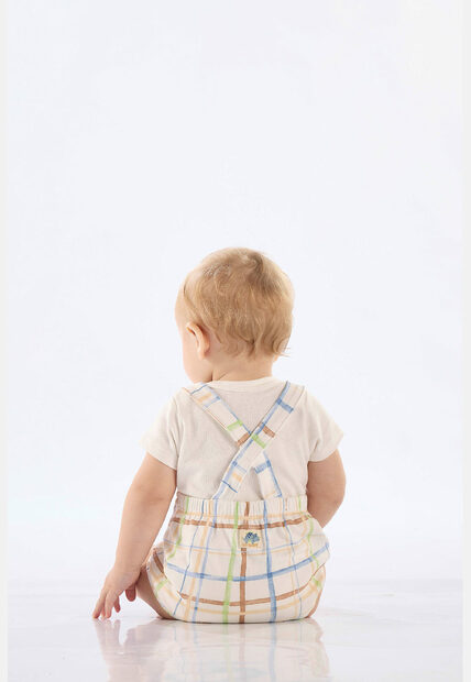 Conjunto Jardineira e Body Suedine Up Baby