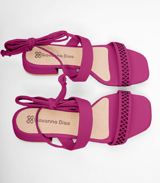 Sandália Feminina De Amarração Select Rosa