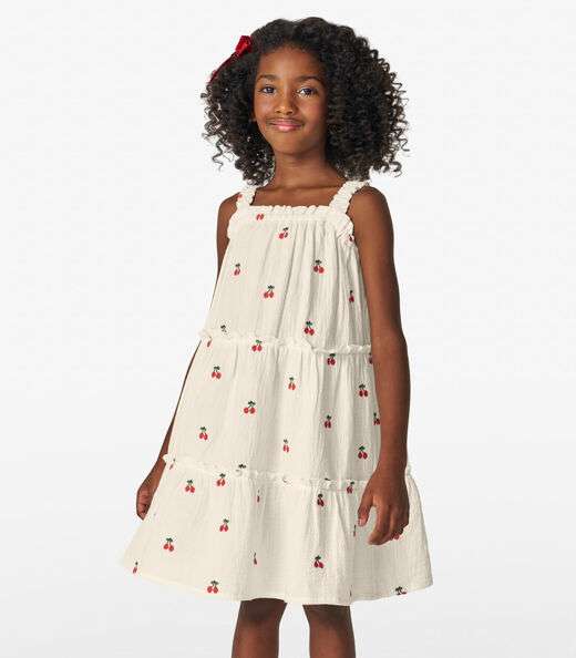 Image_Vestido Infantil em Gaze Bordada Trick Nick Bege