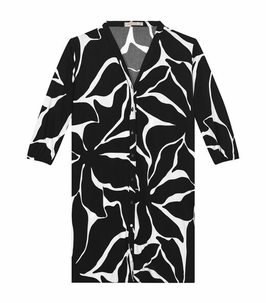 Vestido Chemise Estampado Feminino Endless Preto