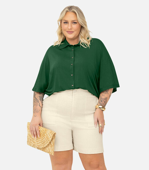 Camisa Feminina Manga Curta Secret Glam Verde