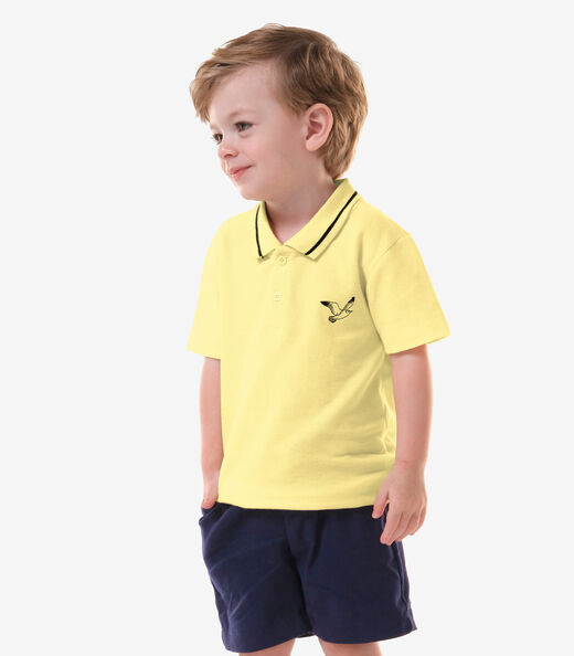 Conjunto Infantil Polo Com Bermuda Trick Nick Amarelo