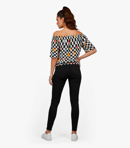 Blusa Feminina Ciganinha Infinita Cor Preto