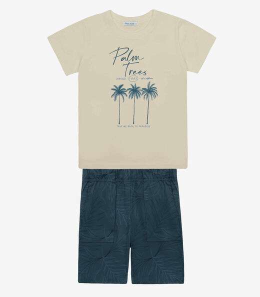 Image_Conjunto Infantil Camiseta Com Bermuda Trick Nick Bege