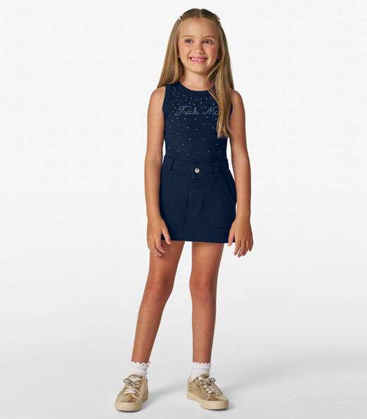 Regata feminina em Cotton Leve Trick Nick Azul Marinho