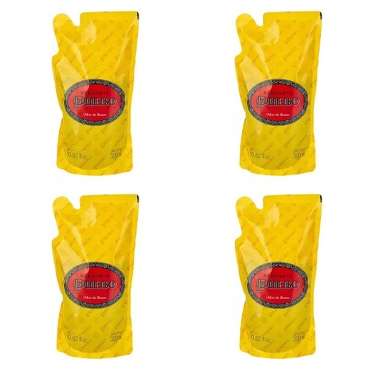 Image_Kit c/4 Sabonetes Liquido Phebo 320ml Refil Odor De Rosas
