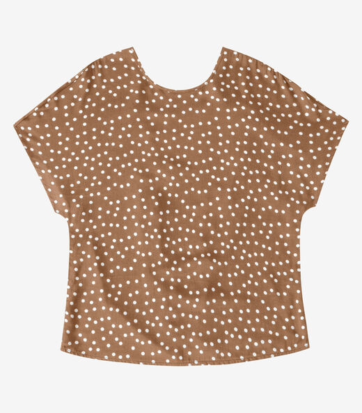 Image_Blusa Feminina Viscose Acetinada Estampada Endless Marrom