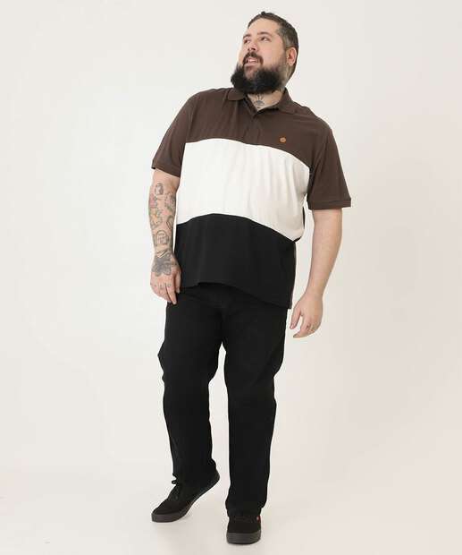 Polo Masculina Plus Size Recortes MR
