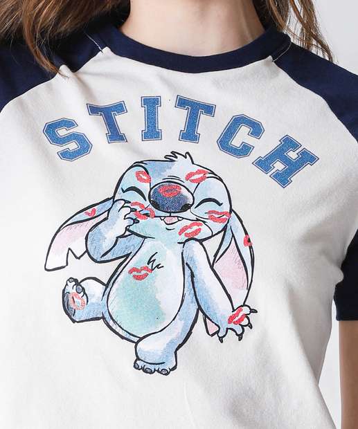 Blusa Juvenil Cropped Stitch Tam 10 a 16 Off White