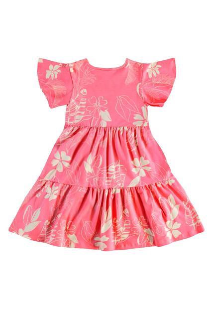 Vestido Infantil Floral em Cotton Bee Loop
