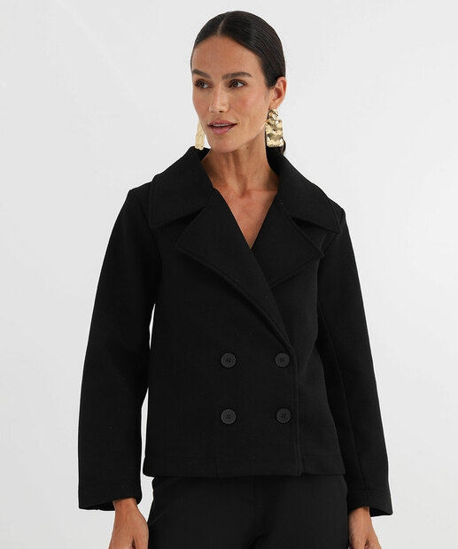Image_Casaco Feminino Polivelour Botões Marisa Preto