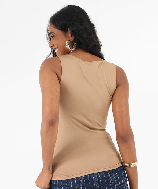 Blusa Feminina Lisa Alças Largas Marisa Bege