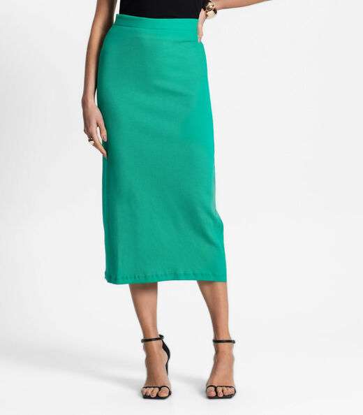 Saia Midi De Ribana Feminina Endless Verde