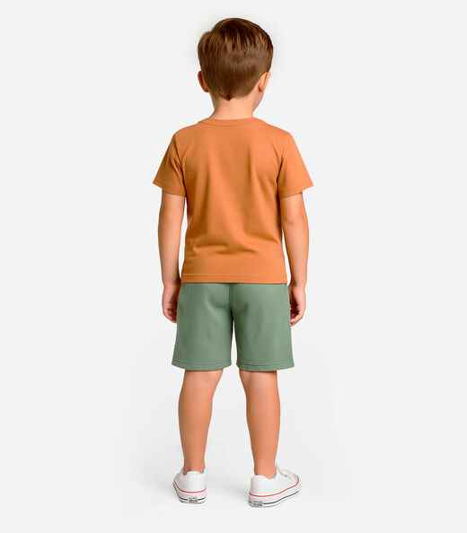 Conjunto Infantil Camiseta com Bermuda Select Marrom