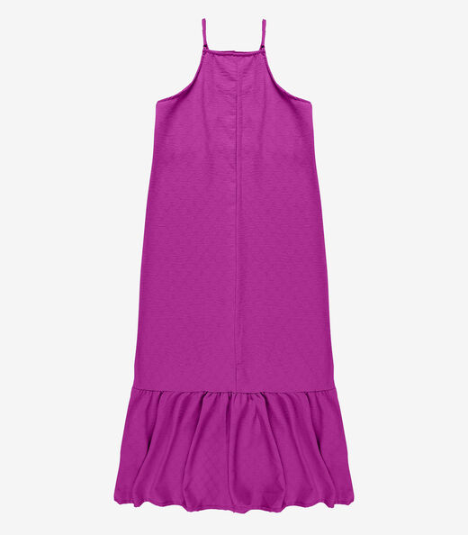 Vestido Longo De Alça E Recorte Maria Infinita Cor Roxo