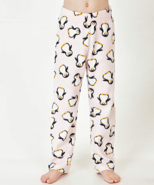 Pijama Americano Infantil Fleece Pinguim Marisa Tam 4 a 12