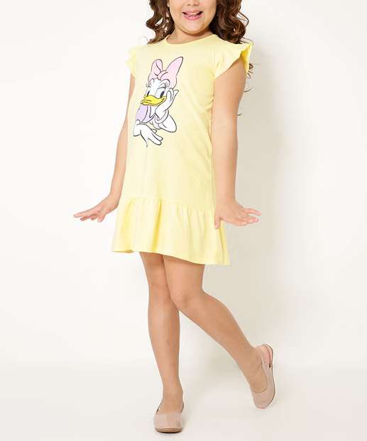 Vestido Infantil Estampa Margarida Disney Tam 4 a 10