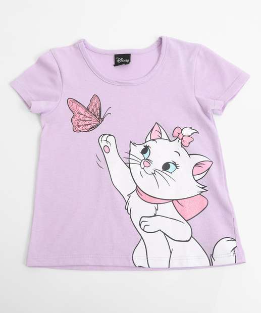 Conjunto Infantil Estampa Flores Marie Disney Tam 1 a 3 Lilás
