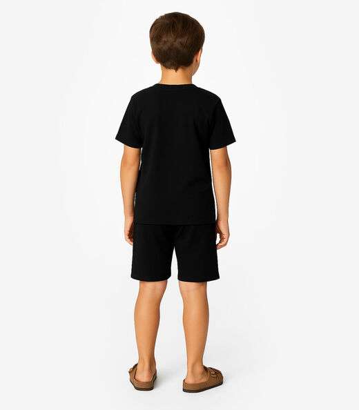 Conjunto Camiseta com Bermuda Rovitex Kids Preto