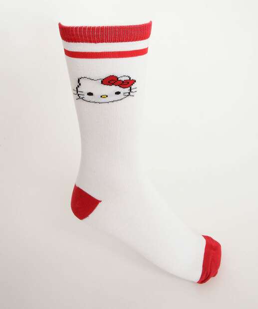 Kit Meia Cano Longo Feminina Hello Kitty Sanrio