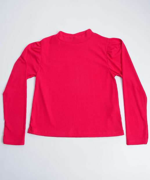 Blusa Feminina Canelada Gola Alta Manga Longa Marisa