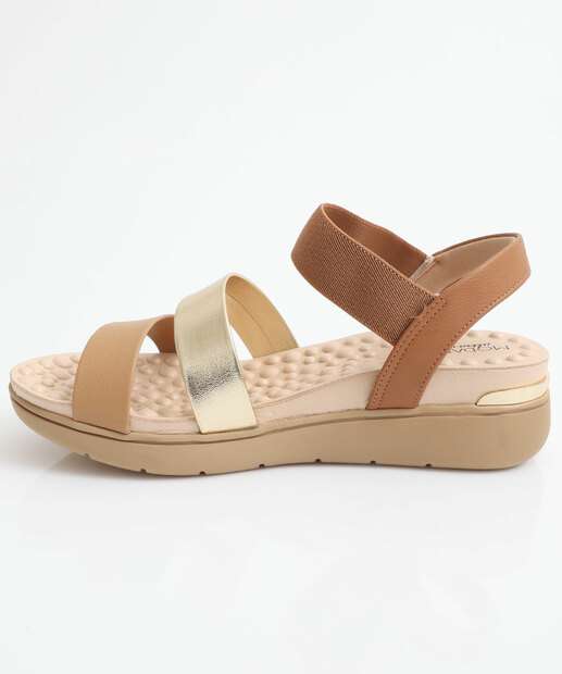 Sandália Feminina Flatform Tiras Modare Marrom