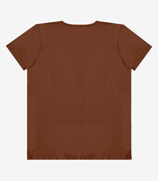 Blusa Feminina Manga Curta Estampada Select Marrom