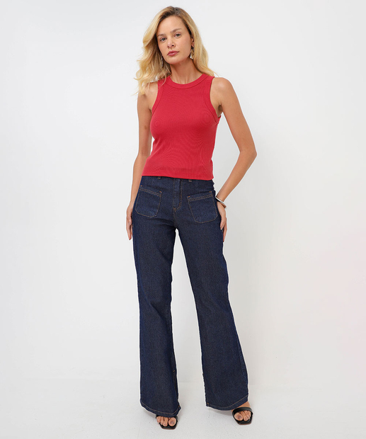 Blusa Regata Feminina Canelada Marisa Vermelho