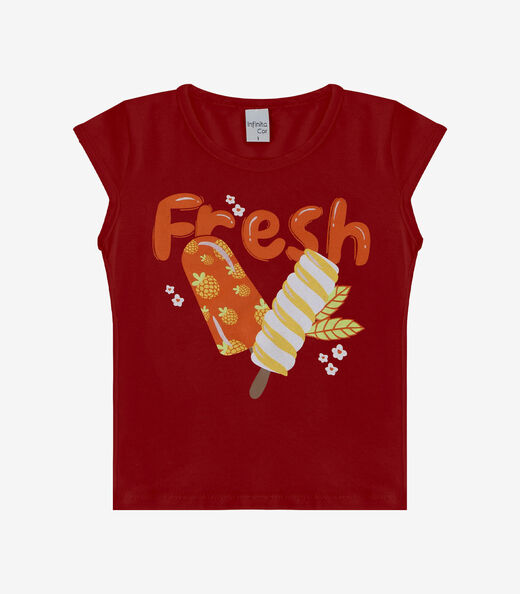 Blusa Infantil Menina Infinita Cor Laranja