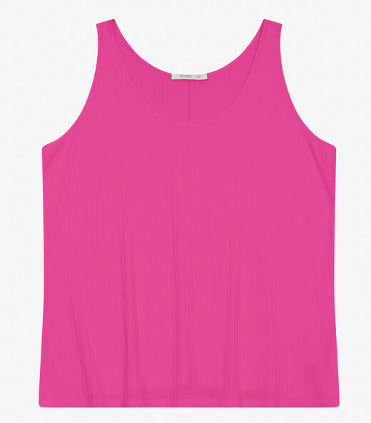 Regata Plus Size Em Ribana Canelada Secret Glam Rosa